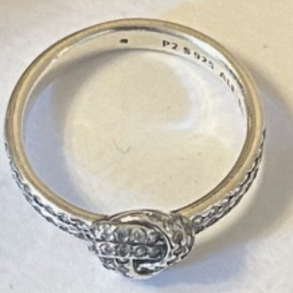 PANDORA Love knot sparkling silver ring with cubic zirconia NIB Size 7 - Picture 5 of 8
